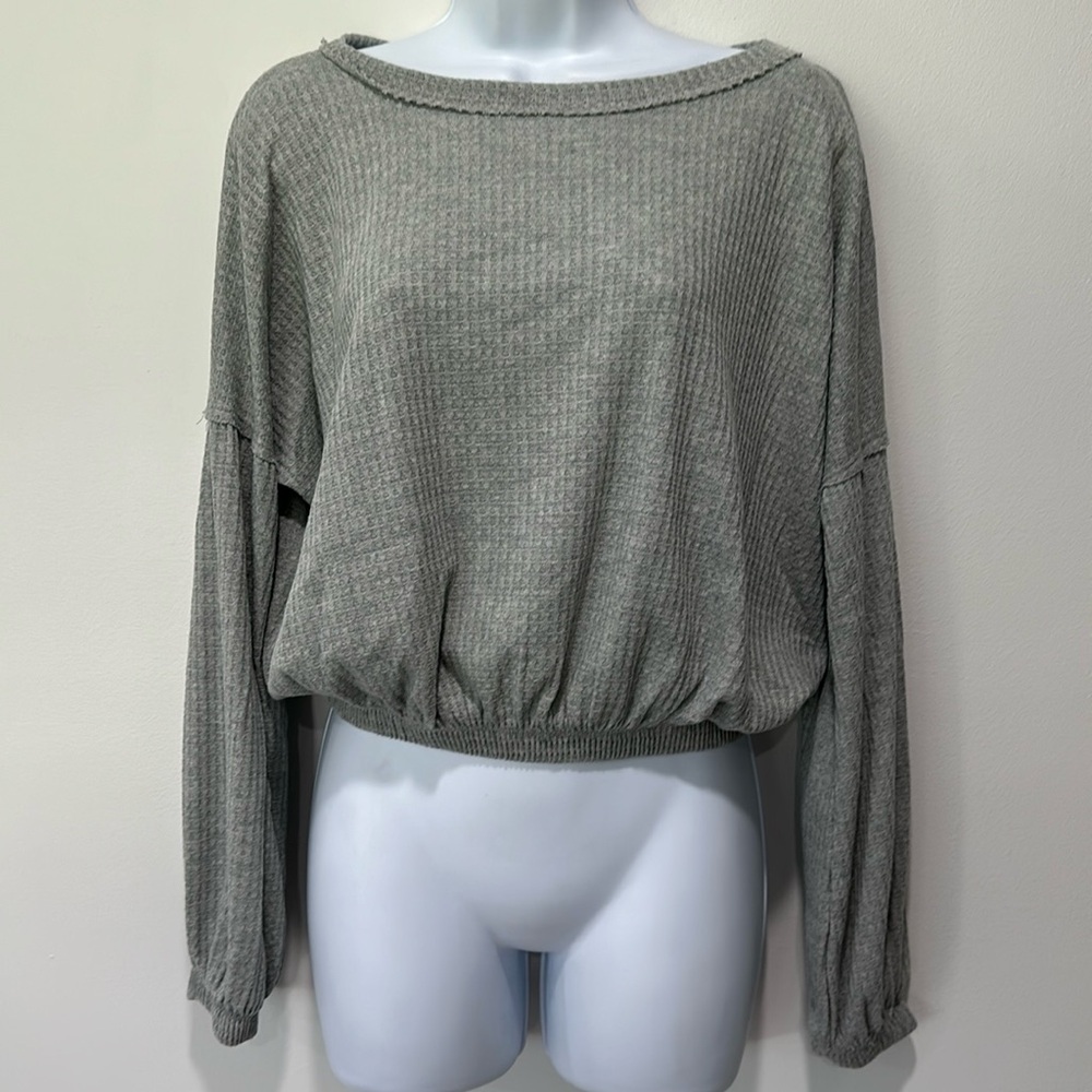 Waffle knit sweater